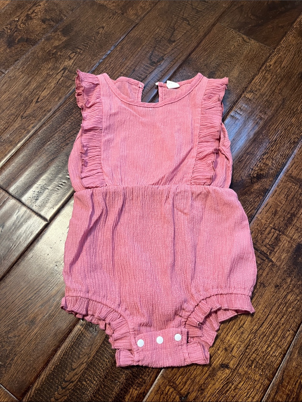 SHEIN Pink Ruffled Baby One-Piece Romper